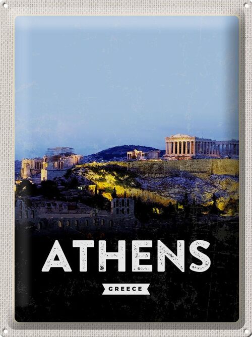 Blechschild Reise 30x40cm Retro Athens Greece Geschenk