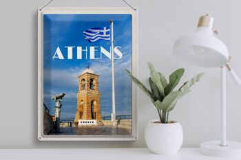 Panneau de voyage en étain, 30x40cm, drapeau d'athènes, grèce, acropole 3