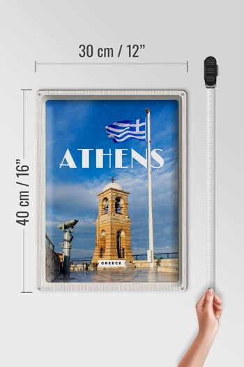Panneau de voyage en étain, 30x40cm, drapeau d'athènes, grèce, acropole 4