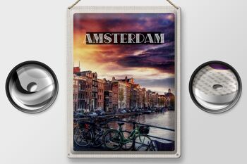 Plaque en tôle voyage 30x40cm Amsterdam coucher de soleil 2