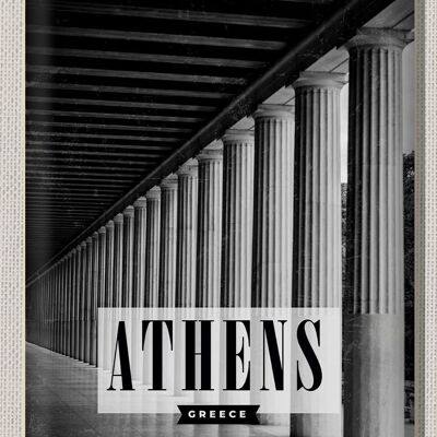 Cartel de chapa de viaje, 30x40cm, Retro, Atenas, Grecia, antiguo