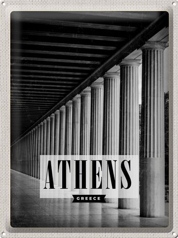Signe en étain voyage 30x40cm rétro Athènes grèce Antique 1