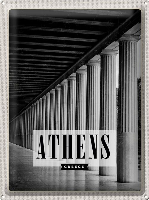 Blechschild Reise 30x40cm Retro Athens Greece Antik