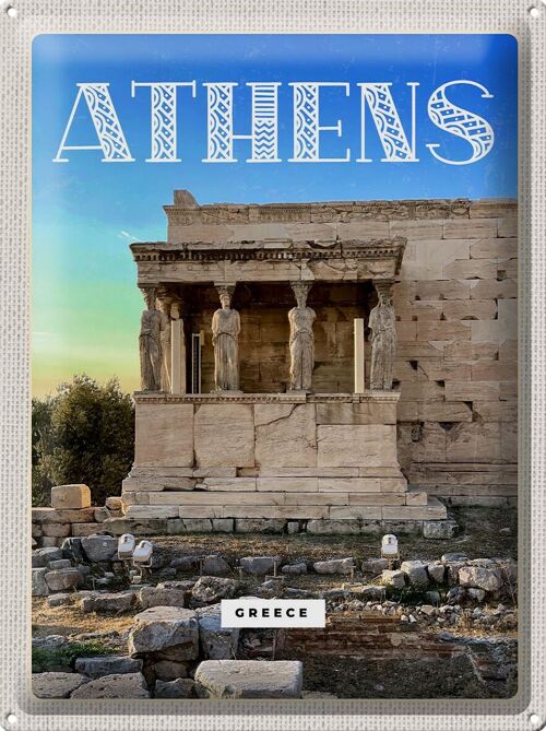 Blechschild Reise 30x40cm Athens Greece Akropolis Geschenk