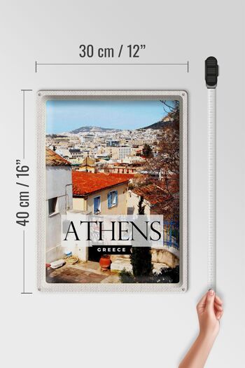 Signe en étain voyage 30x40cm, Athènes, grèce, ville, Destination de voyage 4