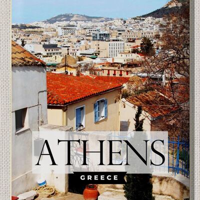 Targa in metallo da viaggio 30x40 cm Atene Grecia Città Destinazione di viaggio