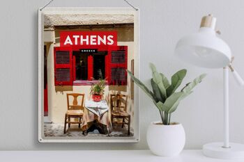 Panneau de voyage en étain, 30x40cm, Athènes, grèce, volets de café 3