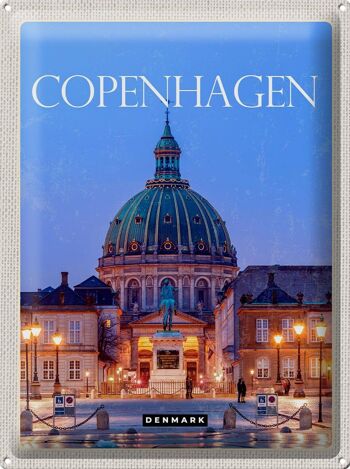Plaque en tôle voyage 30x40cm Copenhague Danemark Amalienborg 1