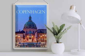 Plaque en tôle voyage 30x40cm Copenhague Danemark Amalienborg 3