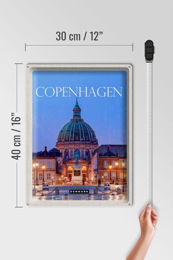 Plaque en tôle voyage 30x40cm Copenhague Danemark Amalienborg 4
