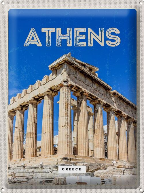 Blechschild Reise 30x40cm Athen Greece Akropolis Geschenk