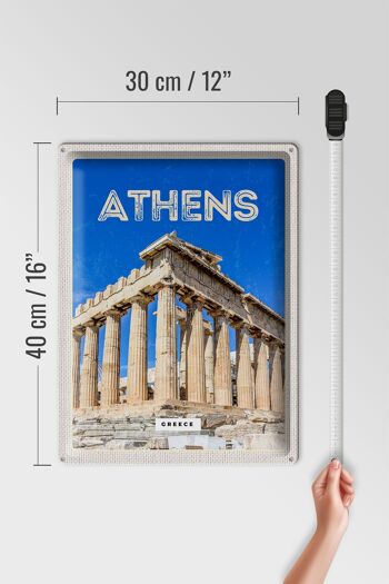 Signe de voyage en étain, 30x40cm, Athènes, grèce, acropole, cadeau 4