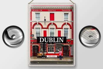 Panneau de voyage en étain, 30x40cm, Dublin, irlande, château, taverne, Destination de voyage 2