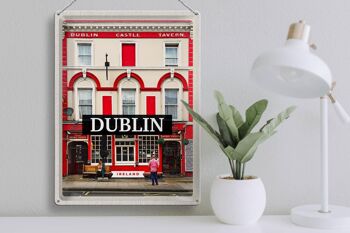 Panneau de voyage en étain, 30x40cm, Dublin, irlande, château, taverne, Destination de voyage 3