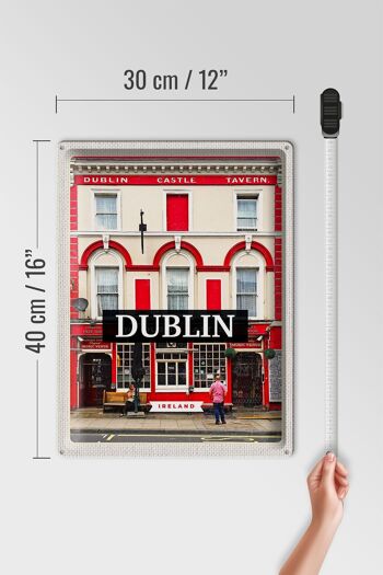 Panneau de voyage en étain, 30x40cm, Dublin, irlande, château, taverne, Destination de voyage 4