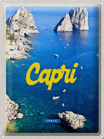 Signe en étain voyage 30x40cm rétro Capri italie mer montagnes 1