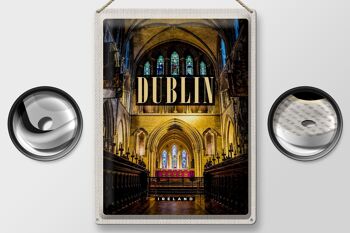 Panneau de voyage en étain, 30x40cm, cathédrale de Dublin, irlande, Destination de voyage 2