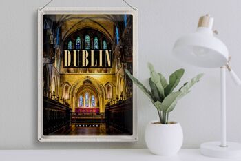 Panneau de voyage en étain, 30x40cm, cathédrale de Dublin, irlande, Destination de voyage 3