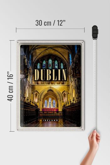 Panneau de voyage en étain, 30x40cm, cathédrale de Dublin, irlande, Destination de voyage 4