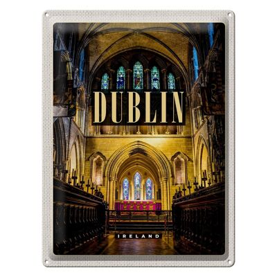 Cartel de chapa de viaje, 30x40cm, Dublín, Irlanda, Catedral, destino de viaje