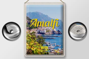 Panneau en étain voyage 30x40cm Amalfi Italie vacances vue sur la mer 2