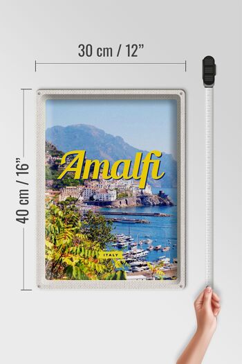 Panneau en étain voyage 30x40cm Amalfi Italie vacances vue sur la mer 4