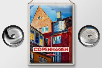 Panneau en étain voyage 30x40cm Copenhague Danemark vieille maison 2