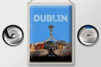 Signe en étain voyage 30x40cm rétro Dublin irlande Destination de voyage 2