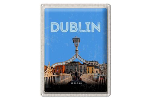 Blechschild Reise 30x40cm Retro Dublin Ireland Reiseziel