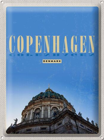 Panneau de voyage en étain, 30x40cm, rétro, Copenhague, danemark, toit en dôme 1
