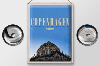 Panneau de voyage en étain, 30x40cm, rétro, Copenhague, danemark, toit en dôme 2