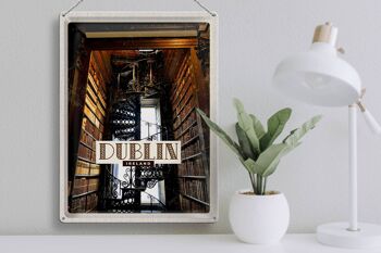Panneau de voyage en étain, 30x40cm, rétro, bibliothèque de Dublin, irlande 3