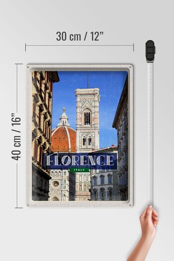 Signe en étain voyage 30x40cm, Florence italie vacances Toscane 4