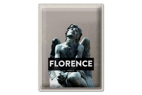 Blechschild Reise 30x40cm Florence Italy wehmütiger Engel Statue