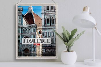 Signe en étain voyage 30x40cm, Florence italie vacances vieille ville 3