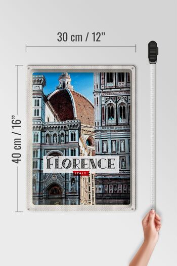Signe en étain voyage 30x40cm, Florence italie vacances vieille ville 4