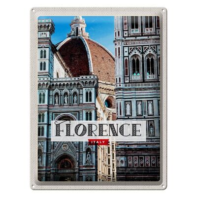 Targa in metallo da viaggio 30x40 cm Firenze Italia Vacanze Centro storico