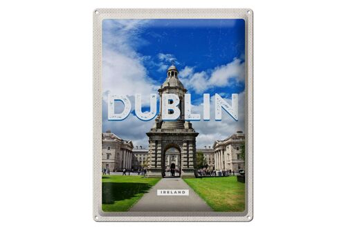 Blechschild Reise 30x40cm Retro Dublin Ireland Reiseziel Stadt