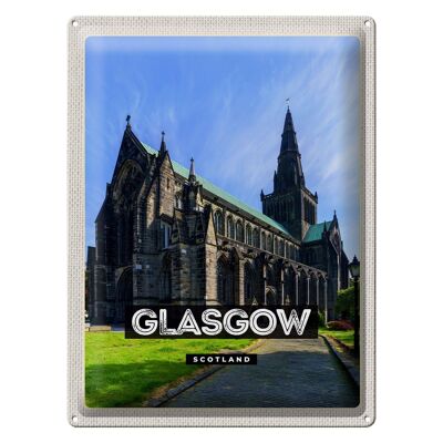 Cartel de chapa de viaje 30x40cm Castillo de Glasgow Escocia