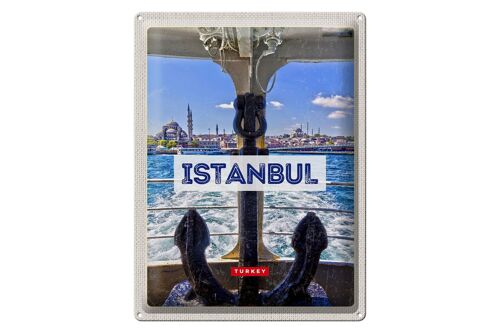 Blechschild Reise 30x40cm Istanbul Turkey Anker Meer Geschenk