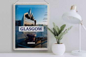 Panneau en étain voyage 30x40cm ville portuaire de Glasgow en Écosse 3