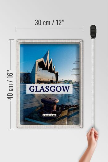Panneau en étain voyage 30x40cm ville portuaire de Glasgow en Écosse 4