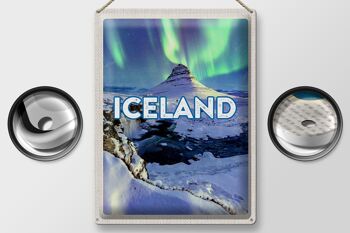 Signe de voyage en étain, 30x40cm, islande, Iselstaat, aurores boréales, cadeau 2