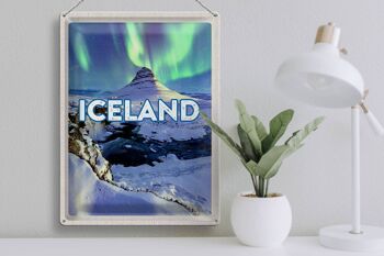 Signe de voyage en étain, 30x40cm, islande, Iselstaat, aurores boréales, cadeau 3