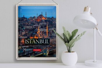 Panneau de voyage en étain, 30x40cm, Istanbul, turquie, photo de la mosquée 3