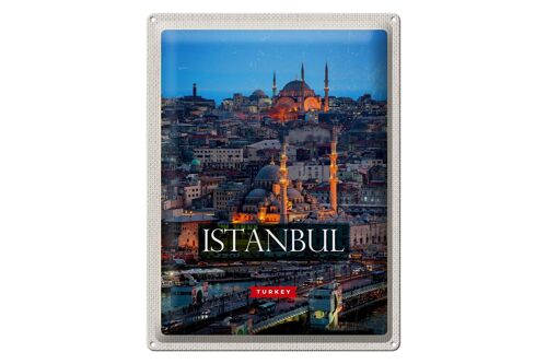 Blechschild Reise 30x40cm Istanbul Turkey Bild Moschee