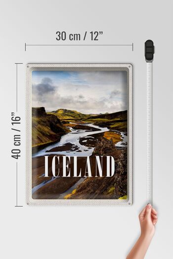 Signe de voyage en étain, 30x40cm, montagnes d'islande, cadeau d'île volcanique 4