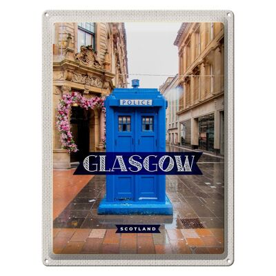 Cartel de chapa de viaje, 30x40cm, policía de la ciudad portuaria de Glasgow, Escocia