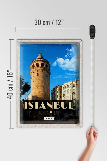 Panneau de voyage en étain, 30x40cm, rétro, Istanbul, turquie, tour de Galata 4
