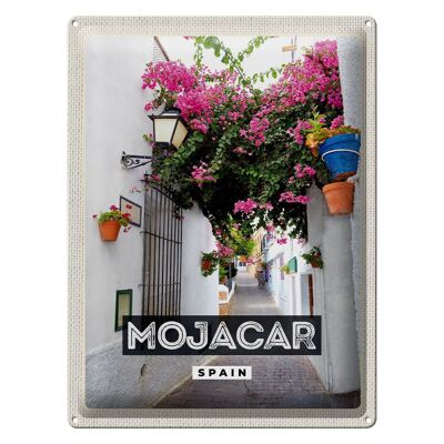 Cartel de chapa de viaje 30x40cm Mojácar España Flores Regalo